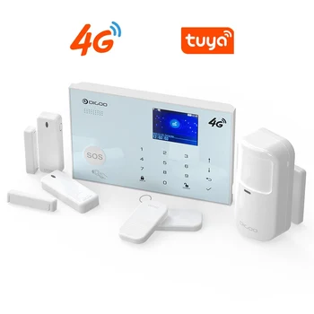 [4G Verzia] DIGOO DG-ZXG30 Tuya 4G a GSM 433MHz, WIFI, Smart Home Security Alarm Systém Kit Ochranný plášť APP Alert Zlodej
