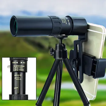 4K 10-300X40mm Super Zoom Teleobjektív Monokulárne Ďalekohľad Prenosné High Zoom Professional pre Kempovanie Lov Nočné Videnie