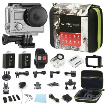 4K Akcia Fotoaparát, Dual Displej Ultra HD 16MP Videokamera Športové Cam Kamera 4k+ Diaľkové + Príslušenstvo Zväzku
