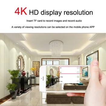 4K DIY Prenosné Full HD WiFi Mini IP Kamera P2P Bezdrôtový Mini Videokamera Video Audio Rekordér Podporu Vzdialený Pohľad TF Karty, Batérie