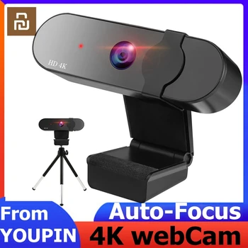 4K Webová Kamera PC Kamera 2K USB Auto Focus Webová Kamera S Mikrofónom pre Live Broadcast Video Volanie Konferenčný Krásy Webkamera