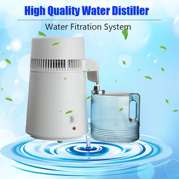 4L Domov Čistú Vodu Pálenici Filter Voda Destilovaná Stroj Vody Destiláciou Čistička Zariadenia z Nehrdzavejúcej Ocele Plastové Nádoby