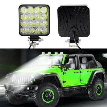 4Pcs 12V LED Auto Pracovné Svetlo Povodňových Lúč Bar Auto, SUV ATV, Off-Road Jazdy svetlo IP68 48W Mieste Povodní 4x4 led SUV DRL Hmlové Svietidlo