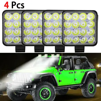 4Pcs 12V LED Auto Pracovné Svetlo Povodňových Lúč Bar Auto, SUV ATV, Off-Road Jazdy svetlo IP68 48W Mieste Povodní 4x4 led SUV DRL Hmlové Svietidlo