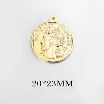 4PCS 25*29MM 20*23 MM 24K Gold Farbe Mosadze Kráľovná Anglicka Mince Charms Prívesky Diy Šperky Zistenia Príslušenstvo