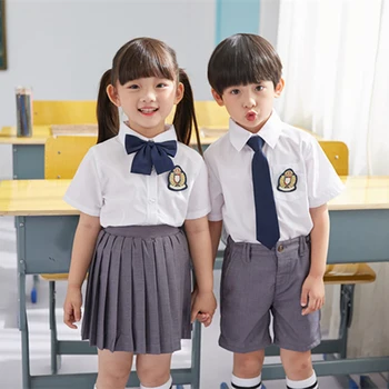 4Pcs Deti, Japonské Školskú Uniformu Baby Chlapci, Dievčatá Škôlky Štúdia Tričko Plested Sukne Fáze Výkonu kórejské Oblečenie
