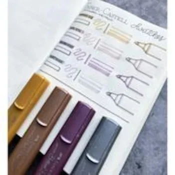 4pcs Faber Castell Kovové Brilantné Textliner Pôvodné Zvýrazňovač 4 Farebné Nastavenie Svetlej Značku Písanie Umenie Pero
