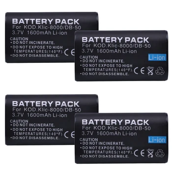 4Pcs KLIC-8000 KLIC 8000 Li-ion Batéria, 3,7 V 1600mAh pre KODAK Z612 Z712 Z812 JE Z1085 Digitálne Fotoaparáty