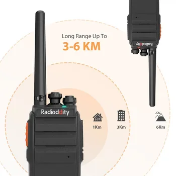 4PCS Radioddity R2 PMR446Mhz obojsmerné Rádiové 16CH UHF Scrambler VOX Walkie Talkie Dlhý Rad s USB Nabíjačka + Slúchadlo