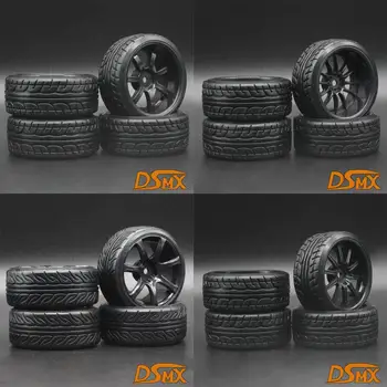 4Pcs RC 1:10 Drift Auto Plastové Kolieska Rim &Pneumatiky, pneumatiky Pre HSP 94123/94122/94103/D4/D3 Black pneumatiky