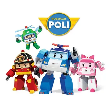4pcs/Set Robocar Poli deti Hračky Robot Transformácie Anime Akcie Obrázok robok sukne anime postavy Hračka Pre Deti,