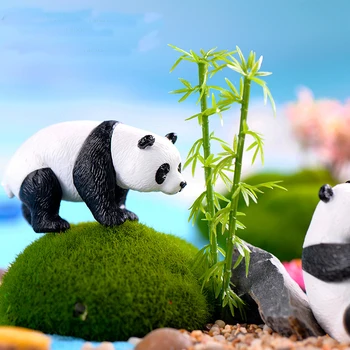 4pcs/set Roztomilé Pandy Moss Micro Krajiny Terárium Figúrka Dekorácie Živice Zábavné Panda Deti Ornament Rozprávková Záhrada Miniatúrne