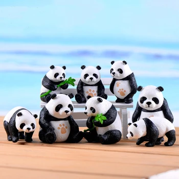 4pcs/set Roztomilé Pandy Moss Micro Krajiny Terárium Figúrka Dekorácie Živice Zábavné Panda Deti Ornament Rozprávková Záhrada Miniatúrne