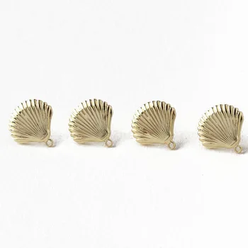 4PCS shell tvarované náušnice DIY uchu, ozdoby, šperky, doplnky, farby-konzervované 18 K zlata