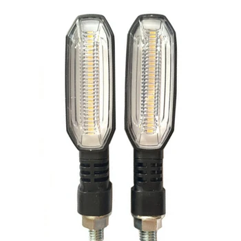 4PCS Univerzálne LED Zase Signálneho Svetla Na Motocykel Šípka Žltá Lampa DRL Tečúcej Vody, Flasher 2 v 1 Blinker Indikátor 12V