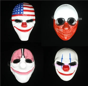 4pcs/veľa Dallas/Vlk/Reťaze/Hoxton Horor Pílou Klaun Maškaráda Maska Antifaz Mascara Carnaval Cosplay Payday 2 Maska