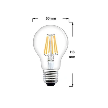 4pcs/veľa LED Žiarovky Žiarovka, 2W/4W/6W/8W Teplá/Studená Biela E27 Edison Skrutku A60 Energeticky Úsporné Žiarovky
