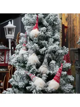 4pcs Vianočné švédsky Gnome s LED Osvetlenie Ozdoby Visí Vianočný Strom Dekorácie
