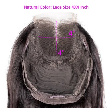 4x4 Čipky Uzavretie predné Ľudské Vlasy, Parochne pre čierne ženy Krátke Bob Parochňu Prírodné Brazílsky Rovno remy vlasy farebné pred trhal