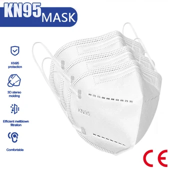 5-100KS KN95 Filter Maska na Tvár Masku, Ochranné Masky FFP2 Masky Prachu Priedušná Úst Maska Masque Mascarillas Tapabocas