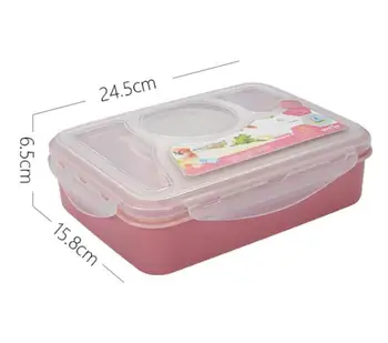 5 Bunky 1000ml nepriepustných Zdravé Plastové Lunch Box Odolné Dospelých Lady Dieťa Lunchbox Mikrovlnná Obed Bento Box Eco-Friendly