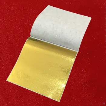 5 farieb tchaj-wane Imitácie zlatej fólie Zlato a Striebro leafing 100 ks za farbu spolu 500 listov