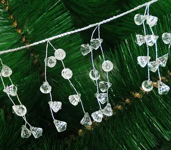 5 ks 1.2 Meter Akryl Diamantový Prívesok Reťazca String Ornament Popruh Na Vianočný Stromček, Svadobné Party Sviatok Miesto Dekorácie