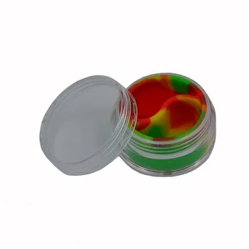 5 ks 10 ml akrylátové silikónové jar Bho Silikónový olej Kontajner a Non Stick Klzký olej Dab Vosk Jar s Akrylové Transparentné Prípade