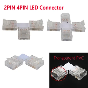 5 ks 10 mm 2PIN 4PIN L/ T / X Tvar led rgb konektor Pre pripojenie roh pravý uhol 8/10 mm 5050 2835/3528 RGB LED Pásy Svetla