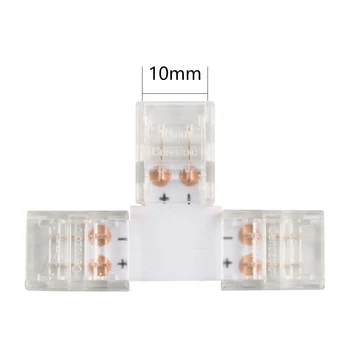 5 ks 10 mm 2PIN 4PIN L/ T / X Tvar led rgb konektor Pre pripojenie roh pravý uhol 8/10 mm 5050 2835/3528 RGB LED Pásy Svetla