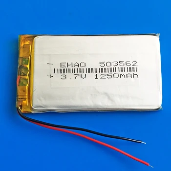5 ks 3,7 V 1250mAh lipo polymer lithium nabíjateľná batéria pre GPS, PDA, DVD, bluetooth záznamník e-book fotoaparát 503562 5*35*62mm