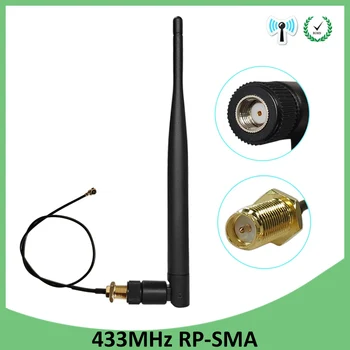 5 ks 433MHz 5dbi Anténa RP-SMA Konektor 433 MHz anténa GSM Antenne 433m lorawan + 21 cm SMA Samec /u.FL Pigtail Kábel