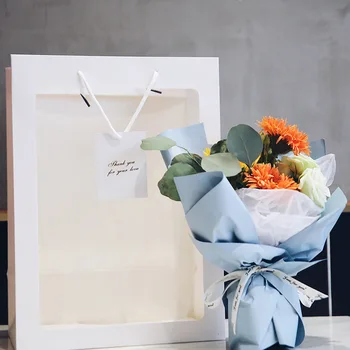 5 ks doručenie kvetináče INY štýl transparentné kabelka obdĺžnikový biela taška výbuchu Valentína Vianočné darčekové krabice
