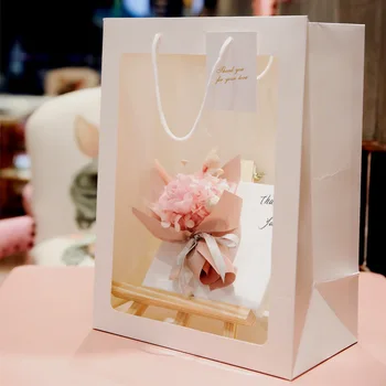 5 ks doručenie kvetináče INY štýl transparentné kabelka obdĺžnikový biela taška výbuchu Valentína Vianočné darčekové krabice