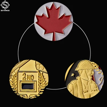 5 KS druhej svetovej VOJNY vo Francúzsku Normandii Juno Beach 3. Kanadský Pešej Divízie Vojak Zlato Výzvou Kovové Mince Zber