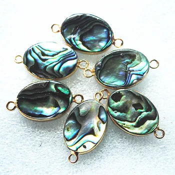 5 ks prírodné abalone shell konektory oválny tvar a guľatý tvar salter vody shell struny pre ženy, náramky, takže accessori