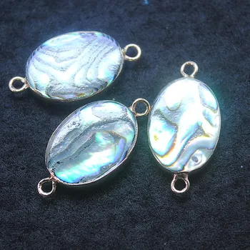 5 ks prírodné abalone shell konektory oválny tvar a guľatý tvar salter vody shell struny pre ženy, náramky, takže accessori