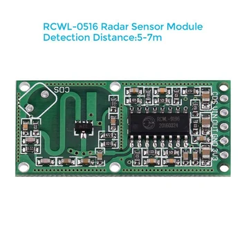 5 KS RCWL-0516 Mikrovlnný Radarový Snímač Smart Switch Modul Ľudské Telo Indukčné Modul 5-7M detekčná Vzdialenosť 4-28V 100mA