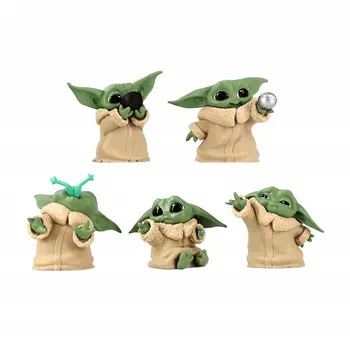 5 ks/Set Baby Yodaed Grogu Akcie Obrázok Hračky 5-6typ Yoda Dieťa Akcie Hračky Priestor Wars Figuras Hot Deti Hračky, Vianočné Darčeky