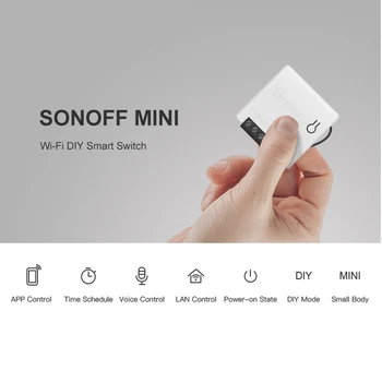 5 ks Sonoff Mini dvojcestný Inteligentný Wifi DIY Prepínač Smart Home Automation Diaľkové Ovládanie Spínačov Pracovať s Alexa alebo google