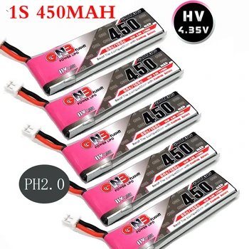 5 ks/veľa 1S LiPo Batérie Gaoneng GNB 450mAh 80/160C 4.35 V S PH2.0 Biele Plug Battey