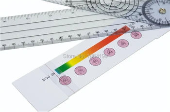 5 ks/veľa 200 mm 8 cm Goniometer Pravítko Pohybu Tester Bolesť Hodnotenie Rozsahu 360 Odborných lekárskych uhlomeru