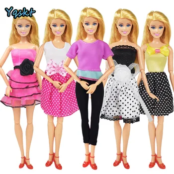 5 Ks/veľa Polka Dot Sukne Jogy Nosenie Doll Oblečenie, Príslušenstvo, Domáce Šaty, detské Výrobky Dievča Hračky pre Bábiku Barbie Šaty