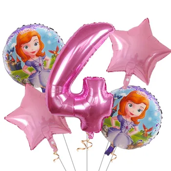 5 ks/veľa Sophia Princezná fóliové Balóniky 30 palec Číslo Balón Narodeniny, Party Dekorácie Balóny Dievča Cartoon Darček Vysokej Kvality