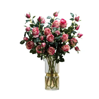 5 ks/Veľa Umelý kvet jednu pobočku bulharský hodváb rose Európskej pre domáce dekorácie svadobných dekorácií DIY falošné kvet stenu