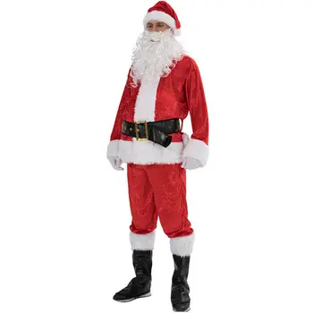 5 ks Vianočný Kostým Santa Claus Oblečenie Maškarný Dospelých Vyhovovali Cosplay Oblečenie S-3XL