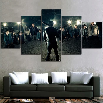 5 Kus Plátna Maľovanie Walking Dead Filmový Plagát HD Obrázky na Stenu Umelecké Dekoratívne Maľby na Steny v Obývacej Izbe Dekor