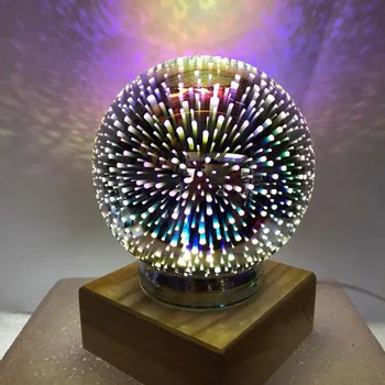 5 palcový Magic Ball Farebné sklo loptu lampa 3d Hviezdne Nebo Nočné svetlo s USB napájaním Pre deti Spálne Dekorácie Vianoce