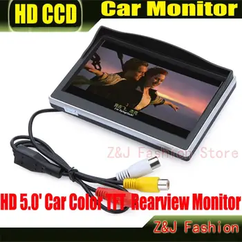 5 Palcový TFT LCD Displej ccd Panel Farba Auto parkovacia Kamera S Monitorom + 7 IR Osvetlenie noc Cúvaní Zálohy Auto Kamery