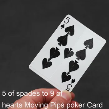 5 piky 9 sŕdc Pohybujú Pips pokerové Karty, Magické Triky Fáze zblízka Magia Hracie Karty Magie Ilúzie Trik Rekvizity